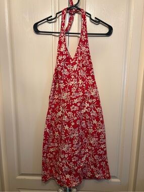 Poet vintage Red Floral Halter Sundress